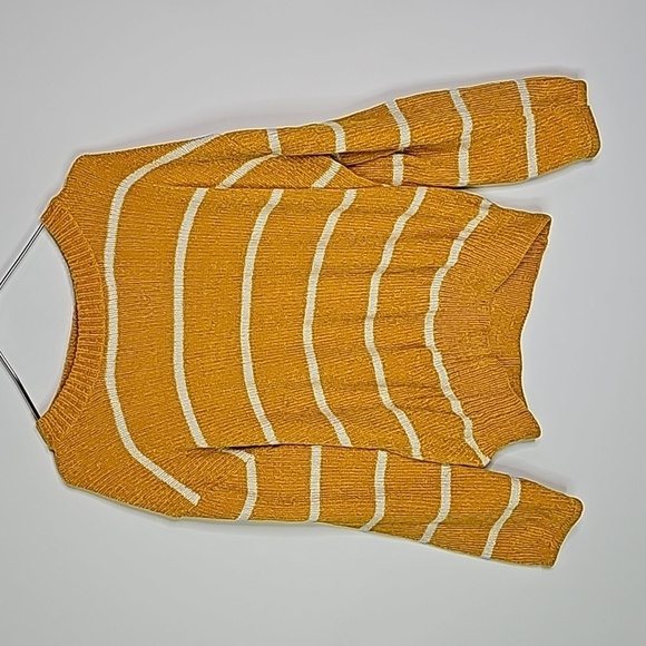 Luv Lane small yellow and white striped long sleeve sweater - Picture 1 of 5